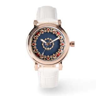 Elegantes florales Ornamentdesign Armbanduhr