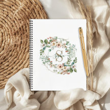 Elegantes Florales Personalisiertes Monogramm Name