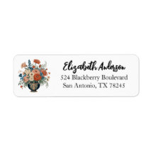 Elegantes florales personalisiertes Rücksendeetike