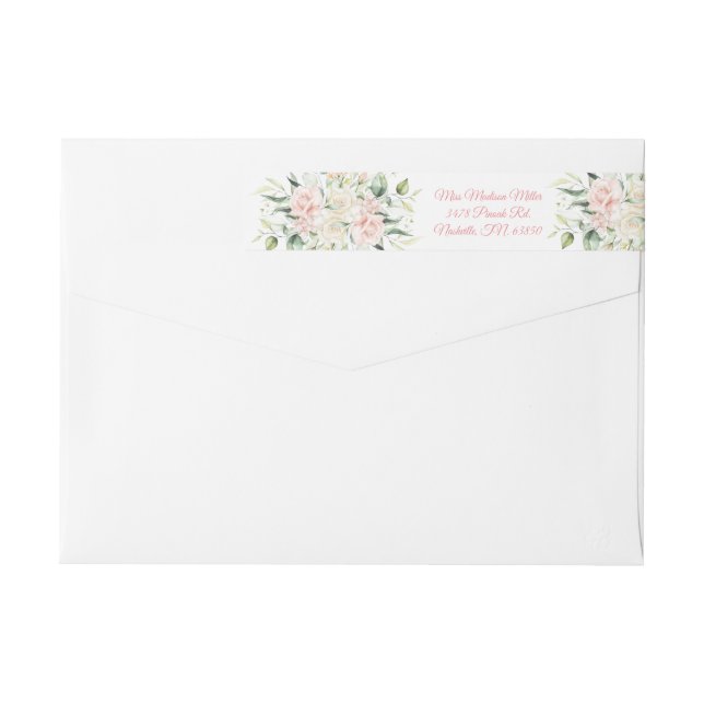 Elegantes, florales Pink-Aquarellbild (Rückseite)