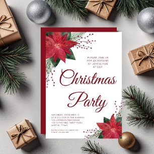Elegantes florales Poinsettia Weihnachtsfest Party Einladung