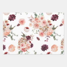 Elegantes, florales Pumpkin Wasserfarben Geschenkpapier Set