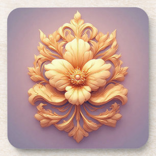 Elegantes florales Reliefdesign mit aufwendigen De Getränkeuntersetzer