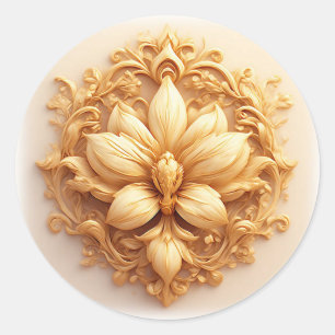 Elegantes florales Reliefdesign mit aufwendigen De Runder Aufkleber