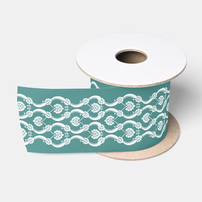 Elegantes florales Retro-Muster CC1068 Satinband (Spule)