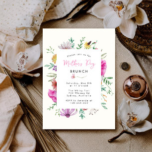 Elegantes Florales rosa Muttertags-Brunch Einladung