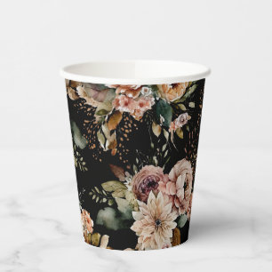 Elegantes Florales Sweet Sixteen   Black & Blush P Pappbecher