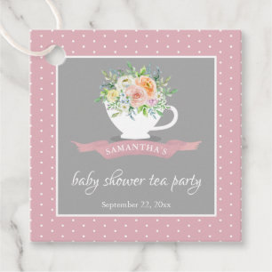 Elegantes florales Teacup Baby Dusche Tee Party Geschenkanhänger