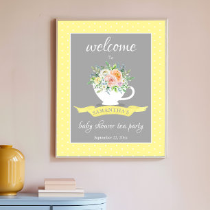 Elegantes florales Teacup Baby Dusche Tee Party Poster