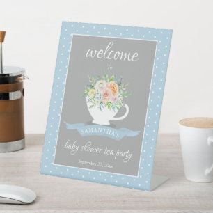 Elegantes florales Teacup Baby Dusche Tee Party Sockelschild