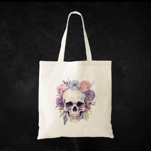 Elegantes florales und skulpfiges gotisches Hallow Tragetasche