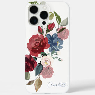 Elegantes florales Wasserfarbe-Script personalisie iPhone 16 Pro Max Hülle