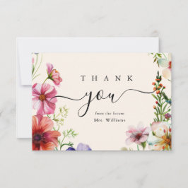 Elegantes florales Wildblume Brautparty Dankeskarte