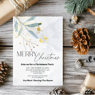 Elegantes florales Winter Weihnachtsfest Party Einladung