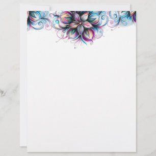 Elegantes florales Wirbel-Schreibpapier Briefbogen