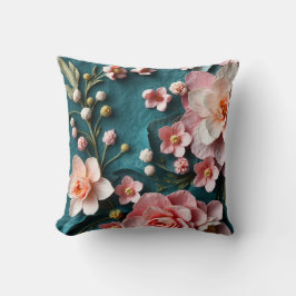 Elegantes Florales Wurfkissen mit Botanik in Rosa Kissen
