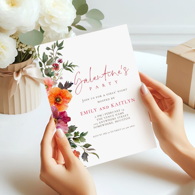 Elegantes Florals Galentines Party Einladung (Von Creator hochgeladen)