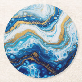 Elegantes Fluid Art Decorative Fliesen - Abstrakt  Runder Pappuntersetzer