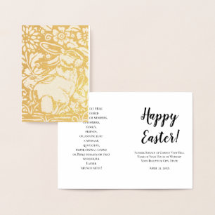 Elegantes Foil Oster Rabbit Kirche Brunch Brunch C Folienkarte
