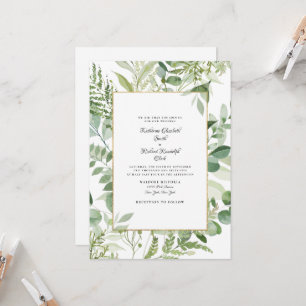 Elegantes Foliage No Parents Hochzeit Einladung