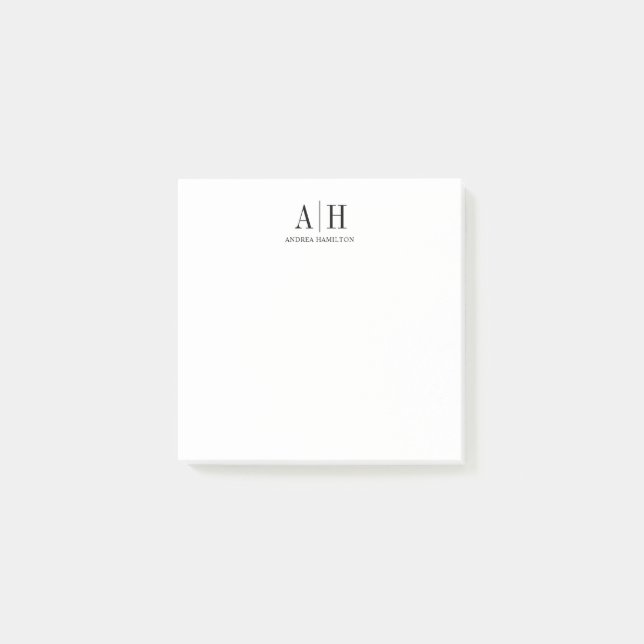 Elegantes formales Berufliches Monogramm Post-it Klebezettel (Vorderseite)