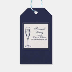 Elegantes formales dunkles Bleu Weiß Abschiedsgebi Geschenkanhänger