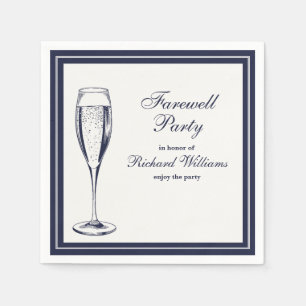 Elegantes formales dunkles Bleu Weiß Abschiedsgebi Serviette