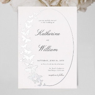 Elegantes formales klassisches Schmetterlingsrahme Folieneinladung