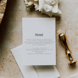Elegantes formelles minimales Hotel Begleitkarte