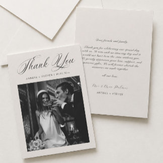 Elegantes Foto Altes Geld Hochzeit Dankeskarte
