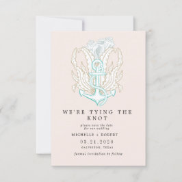 elegantes Foto an der Küste Save the Date Einladung