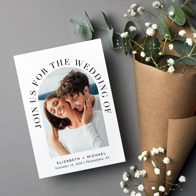 Elegantes Foto Arch Wedding Einladung (Von Creator hochgeladen)