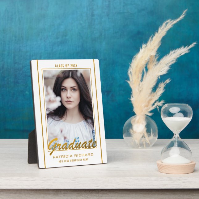 Elegantes Foto aus Abschluss und Gold Fotoplatte (Seite)