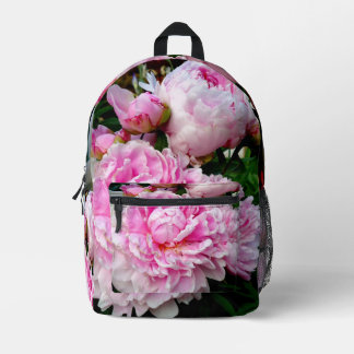Elegantes Foto aus rosa, blühenden Pinien Bedruckter Rucksack