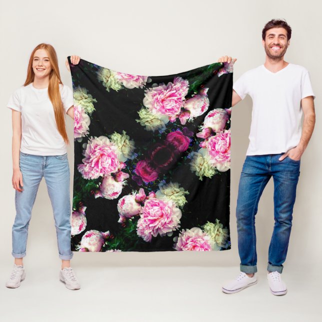 Elegantes Foto aus rosa, blühenden Pinien Fleecedecke (Beispiel)