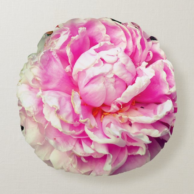 Elegantes Foto aus rosa, blühenden Pinien Rundes Kissen (Vorderseite)
