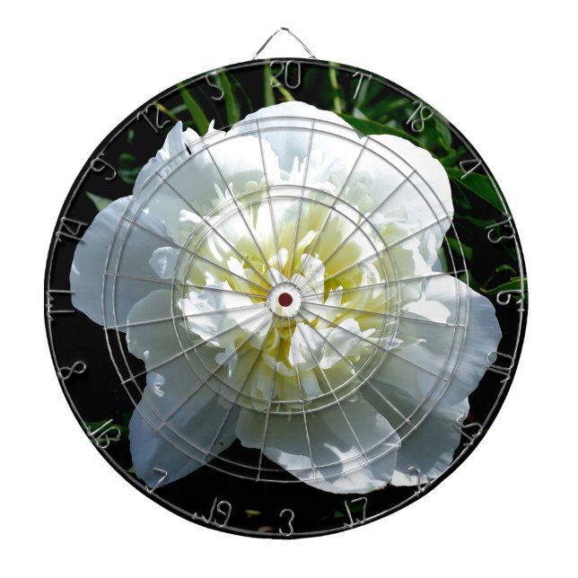 Elegantes Foto aus weißer Blume mit Blumen Dartscheibe (vorne)