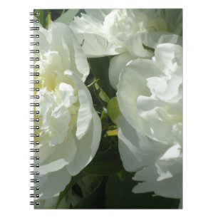 Elegantes Foto aus weißer Blume mit Blumen Notizblock