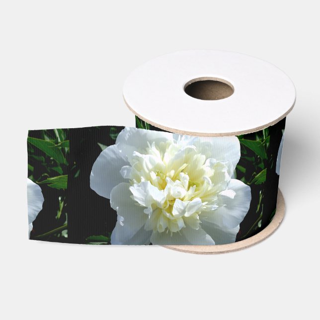 Elegantes Foto aus weißer Blume mit Blumen Ripsband (Spule)
