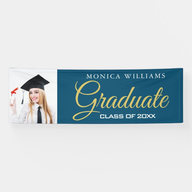 Elegantes Foto-Banner für 2021-Absolventen Banner (Horizontal)