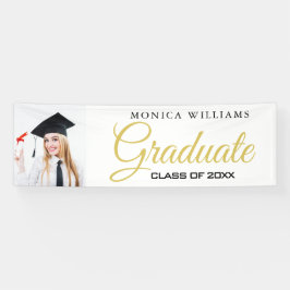 Elegantes Foto-Banner für 2021-Graduierte in Weiß  Banner