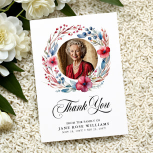 Elegantes Foto Beerdigung Dankeskarte