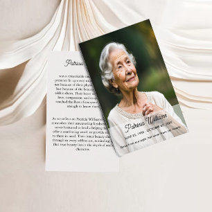 Elegantes Foto Beerdigung Gedenkkarten Visitenkarte