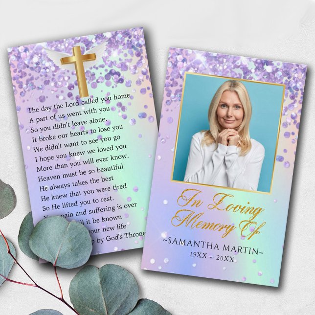 Elegantes Foto Beerdigungskarte Visitenkarte (Von Creator hochgeladen)