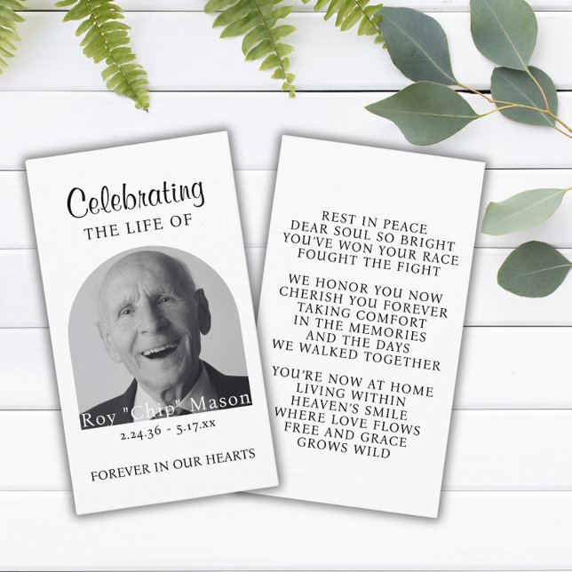 Elegantes Foto Beerdigungskarte Visitenkarte (Von Creator hochgeladen)