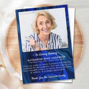 Elegantes Foto-Beileid zur Beerdigung Dankeskarte