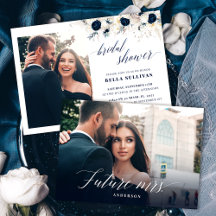 Elegantes Foto Blau Weißes Brautparty