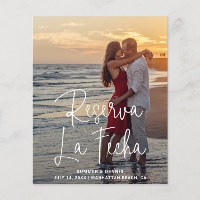 Elegantes Foto Budget Spanische Hochzeit retten Da Flyer (Vorne)