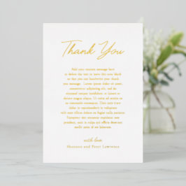 Elegantes Foto Classic Wedding Dankeschön Card Folieneinladung