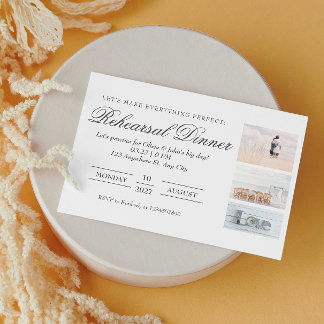 Elegantes Foto Collage Probe Abendessen Begleitkarte